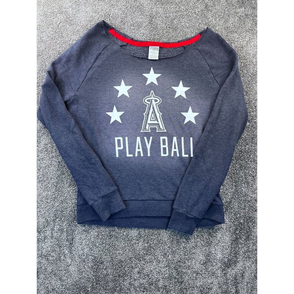 Pink Victoria Secret Womens Sweatshirt M Fleece Crew Neck Long Sleeve‎ Blue